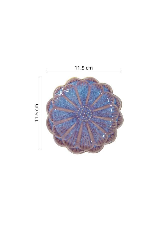 -style Ceramic Kiln Lotus Leaf Dish Snack Seasoning Dish Cold Dish Sushi Sauce Dish Plate Tableware 