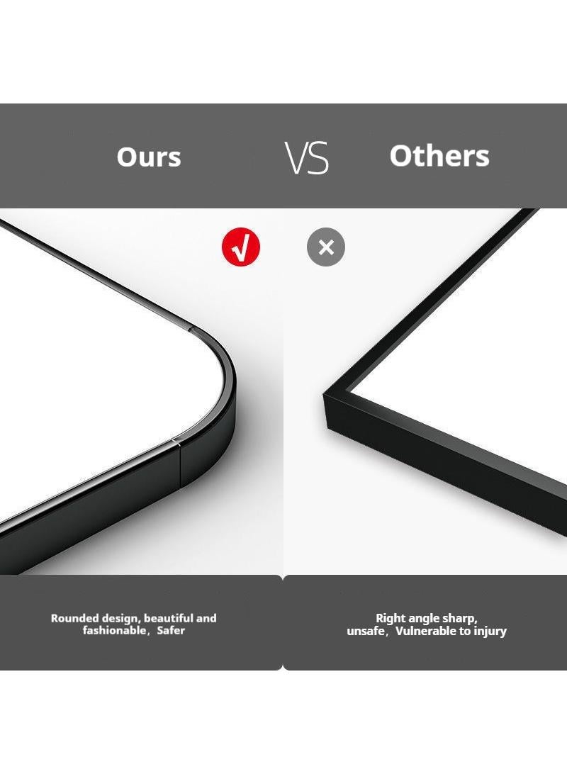 general Full Length Mirror Floor Mirror With Stand Large Bedroom Mirror Wall-Mounted Mirror Stand Or Leaning Against Wall Aluminum Alloy Frame Dressing Mirror Standing Mirror Khaki - Image 3