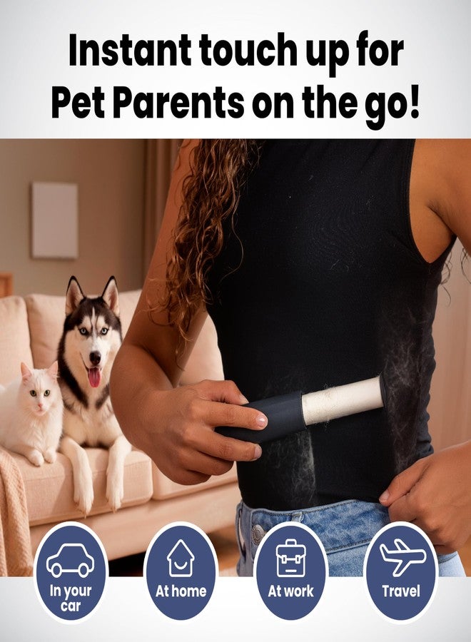 rubyloo Mini Lint Roller for Pet Hair Extra Sticky (1 Pack + 2 Refill Rolls) - Travel Size Pet Hair Roller with Retractable Cover - Cat & Dog Fur Remover for Clothes - Image 5
