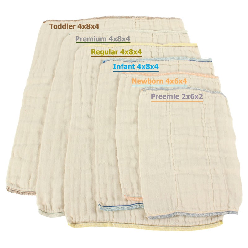 OsoCozy Unbleached Prefold Cloth Diapers by OsoCozy - 100% Cotton, Durable, Soft, Absorbent, Sustainable & Economical - 17.5"x23", Fits 30-45 Lbs. - (Toddler 4x8x4) - Image 4