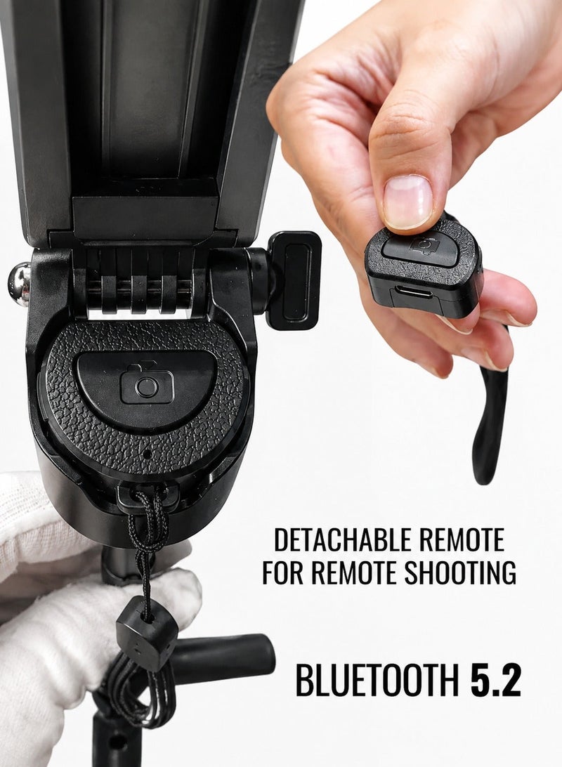 ARNOTEC 18.7 Inches(47.5cm) Magnetic 4-in-1 Selfie Stick – Compact & Portable Magsafe-Compatible Tripod with Detachable Bluetooth Remote,  360° Rotatable Phone Holder, for iPhone 12/13/14 and More - Image 3