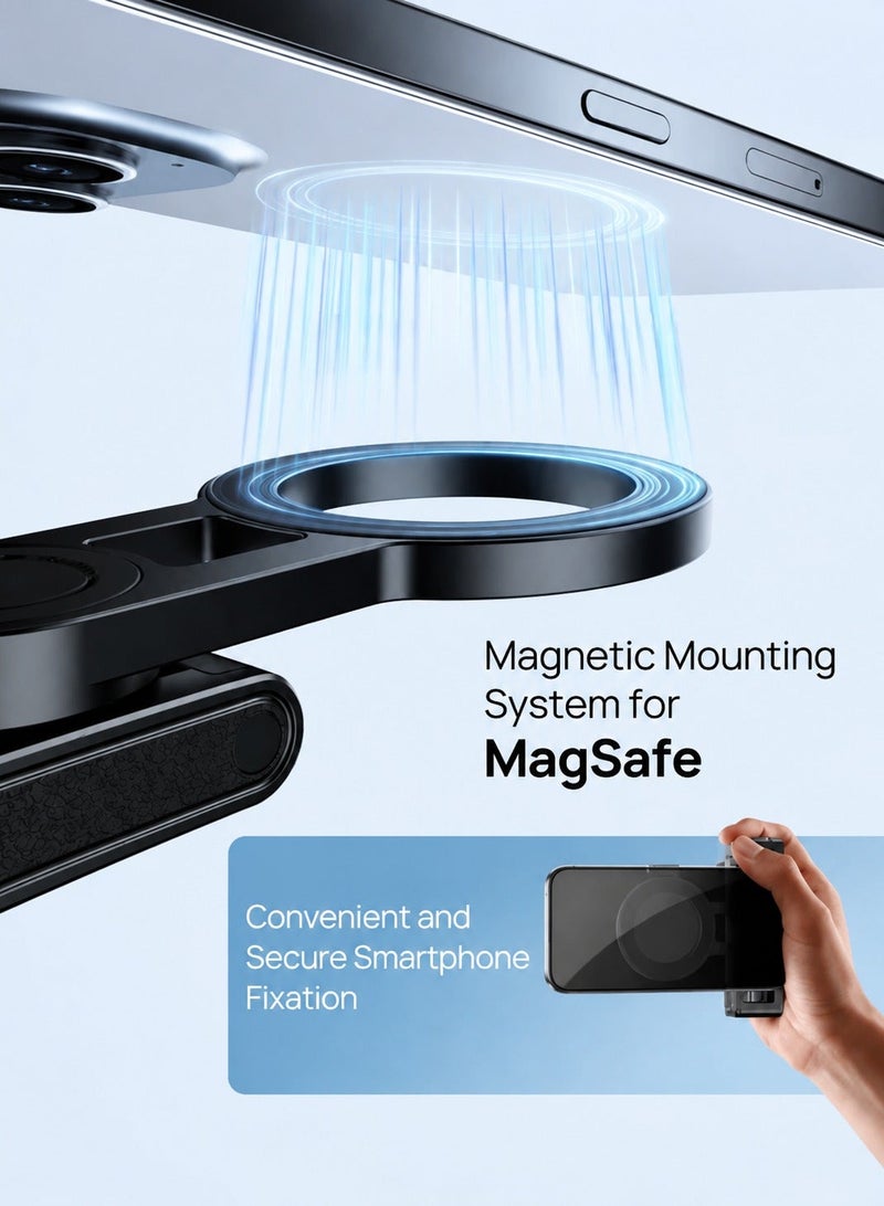 ARNOTEC 18.7 Inches(47.5cm) Magnetic 4-in-1 Selfie Stick – Compact & Portable Magsafe-Compatible Tripod with Detachable Bluetooth Remote,  360° Rotatable Phone Holder, for iPhone 12/13/14 and More - Image 4