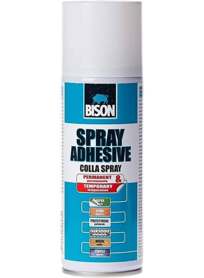 Bison 2-in-1 Spray Adhesive – 500ml Aerosol Can – Fast-Drying, Strong Bond for Paper, Fabric, Foam, and Light Materials - Image 1