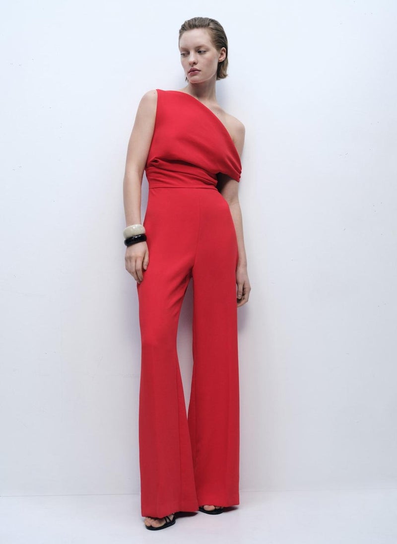 MANGO Long Asymmetrical Draped Jumpsuit  - Image 1