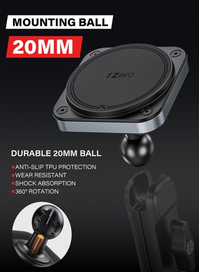 1Zero Heavy-Duty Magnetic Phone Holder for 20MM Ball Dash Mount Compatible with MagSafe iPhone 16 Pro Max 15 14 13 12, 0.787-Inch Attachment Ball Magnets for Dashboard Car Mount (MagSafe Holder only) - Image 4