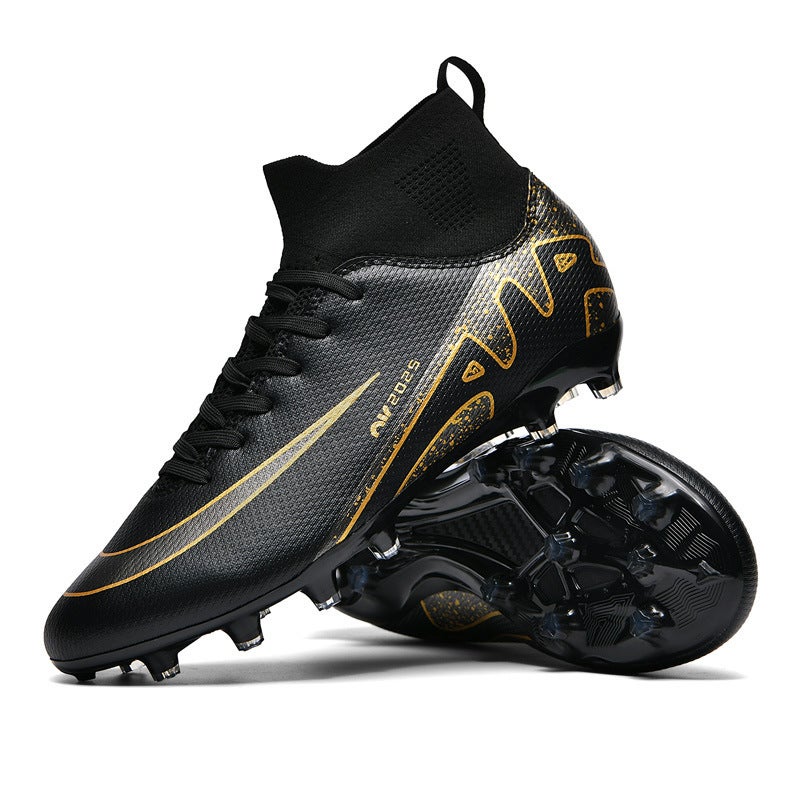 High-Top Football Shoes With Broken Nails, Long Nails, Artificial Lawn Nails, Leather Foot Training Shoes For Men, Women, Children, Teenagers And Students - Image 4