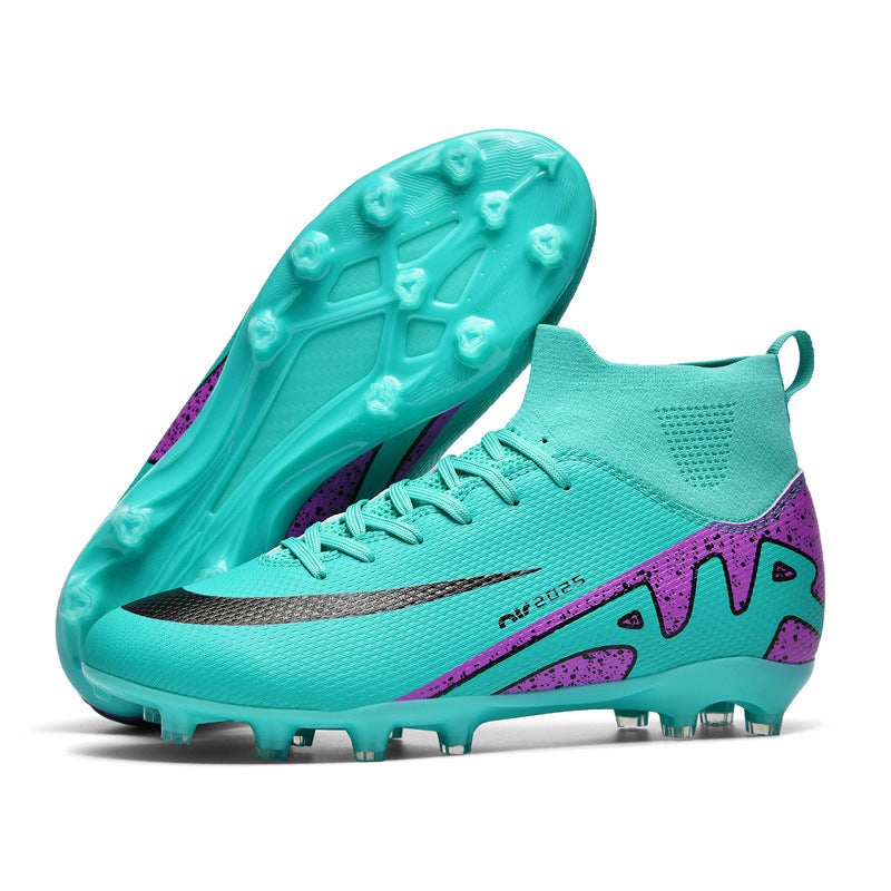 High-Top Football Shoes With Broken Nails, Long Nails, Artificial Lawn Nails, Leather Foot Training Shoes For Men, Women, Children, Teenagers And Students - Image 2