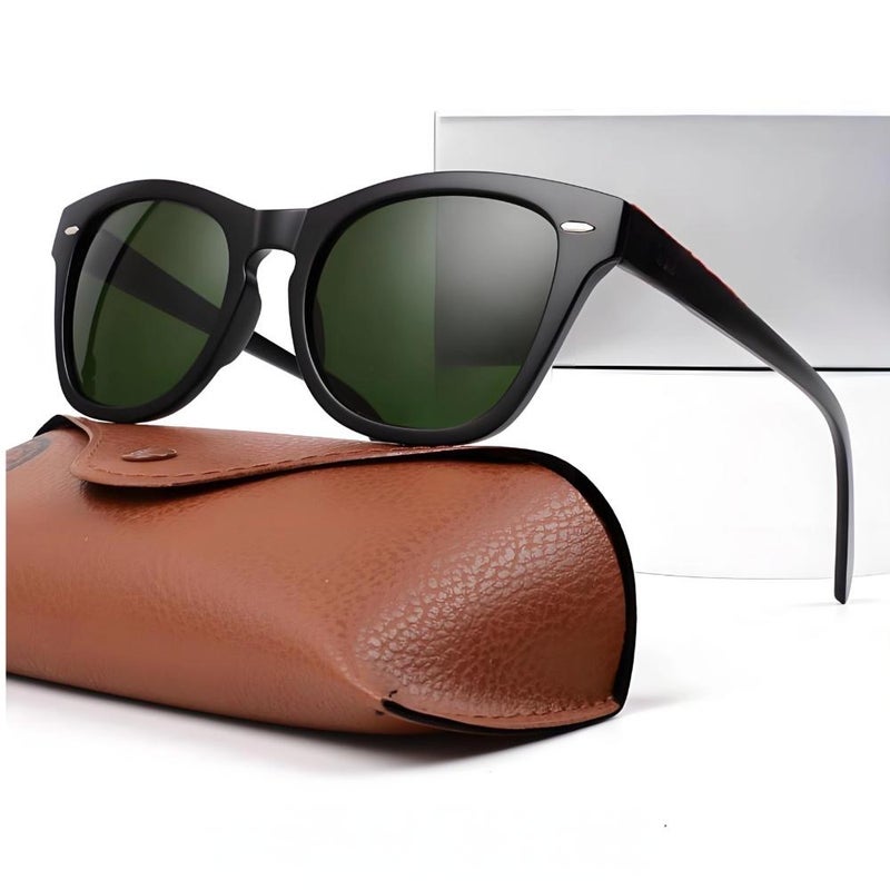 Police RB Men's Cycling Glasses High Quality Men's Sunglasses Metal High-end Sunglasses Black Frame with Green Lenses - Image 1