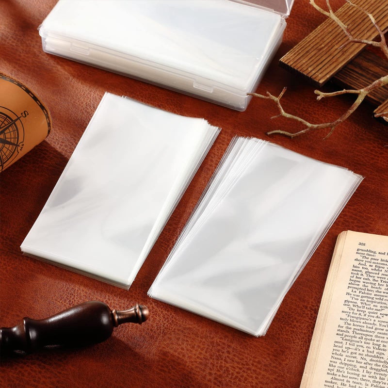 Shappy 300 Pieces Paper Money Holders with Plastic Storage Case Clear Currency Sleeves Dollar Bill Sleeves for Collectors Cash Money Protector - Image 5