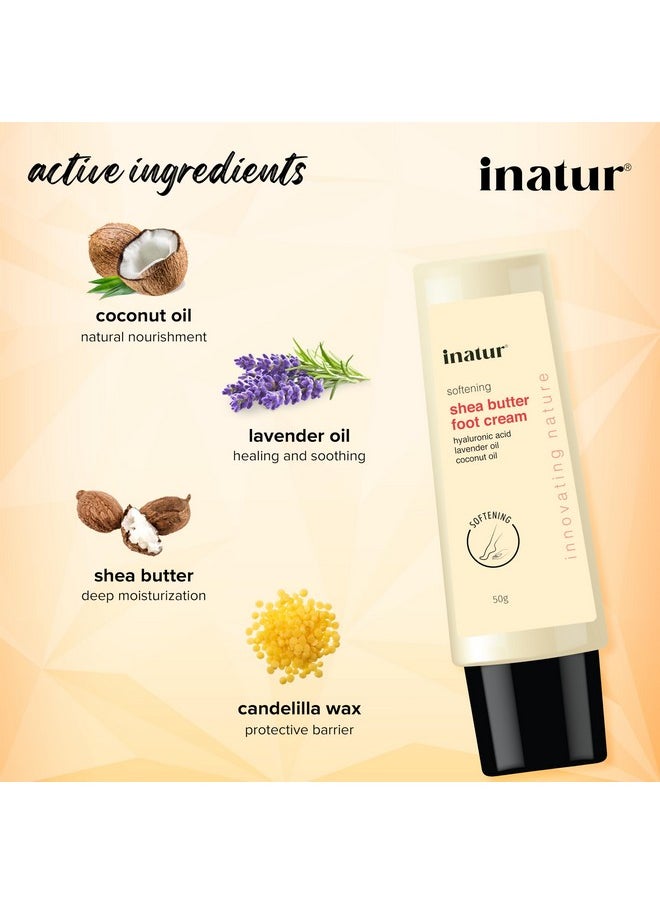 INATUR Shea Butter Foot Cream, Intensive Foot Care For Dry, Rough And Cracked Heel, 50G  - Image 2