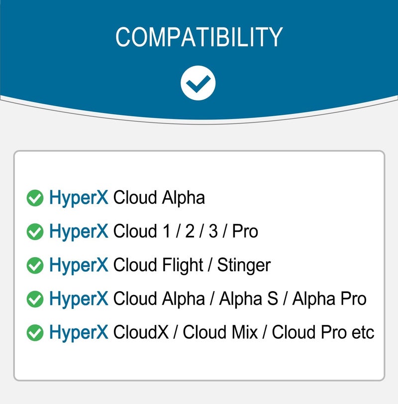 GEVO غطاء حزام رأس بديل من لسماعات HyperX Cloud وAlpha وCloud 1/2/3/Pro وCloud X/Core وFlight وStinger للألعاب، وسادة حزام الرأس سهلة التركيب لا تحتاج إلى أدوات - أسود مخملي - Image 2