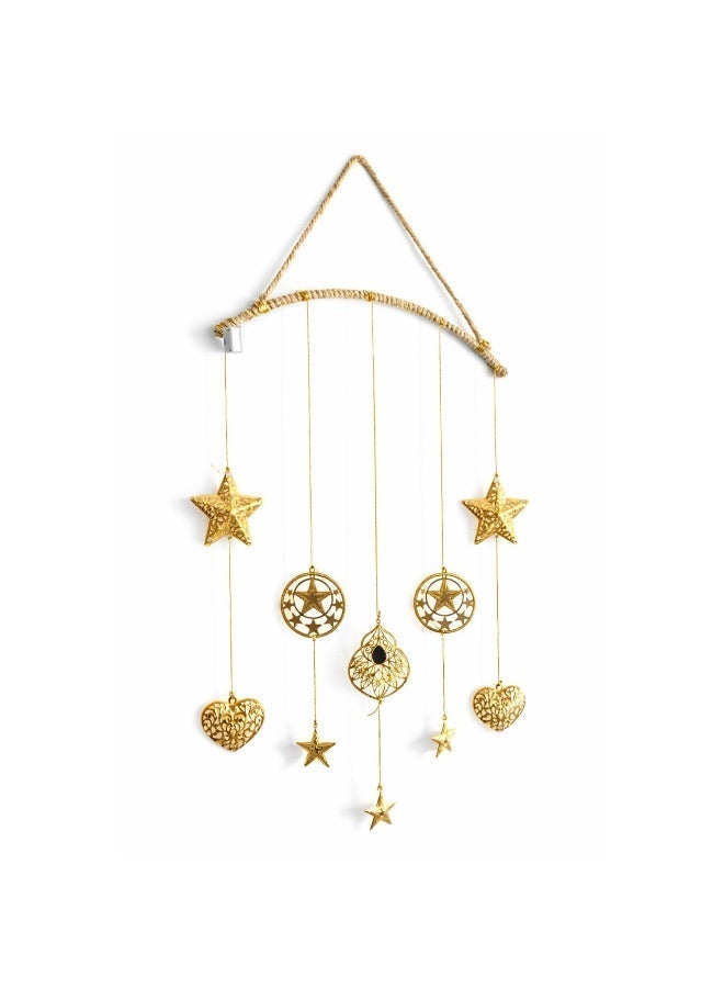 دلاية رمضان مضيئة ذهبية - زينة معلقة بنقوش ليزر وإضاءة LED دافئة - Image 2