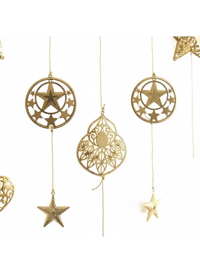 دلاية رمضان مضيئة ذهبية - زينة معلقة بنقوش ليزر وإضاءة LED دافئة - Image 3