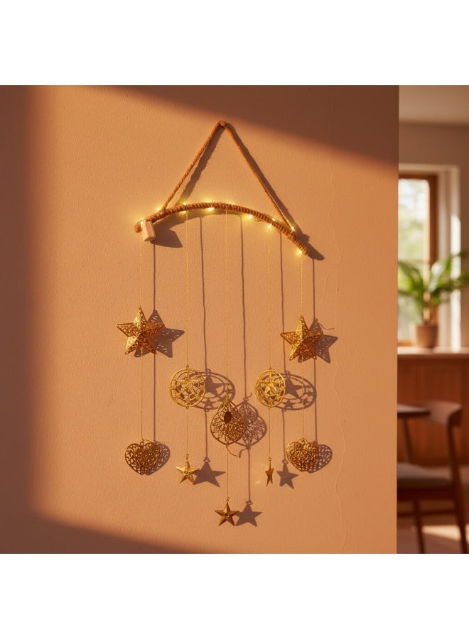 دلاية رمضان مضيئة ذهبية - زينة معلقة بنقوش ليزر وإضاءة LED دافئة - Image 5