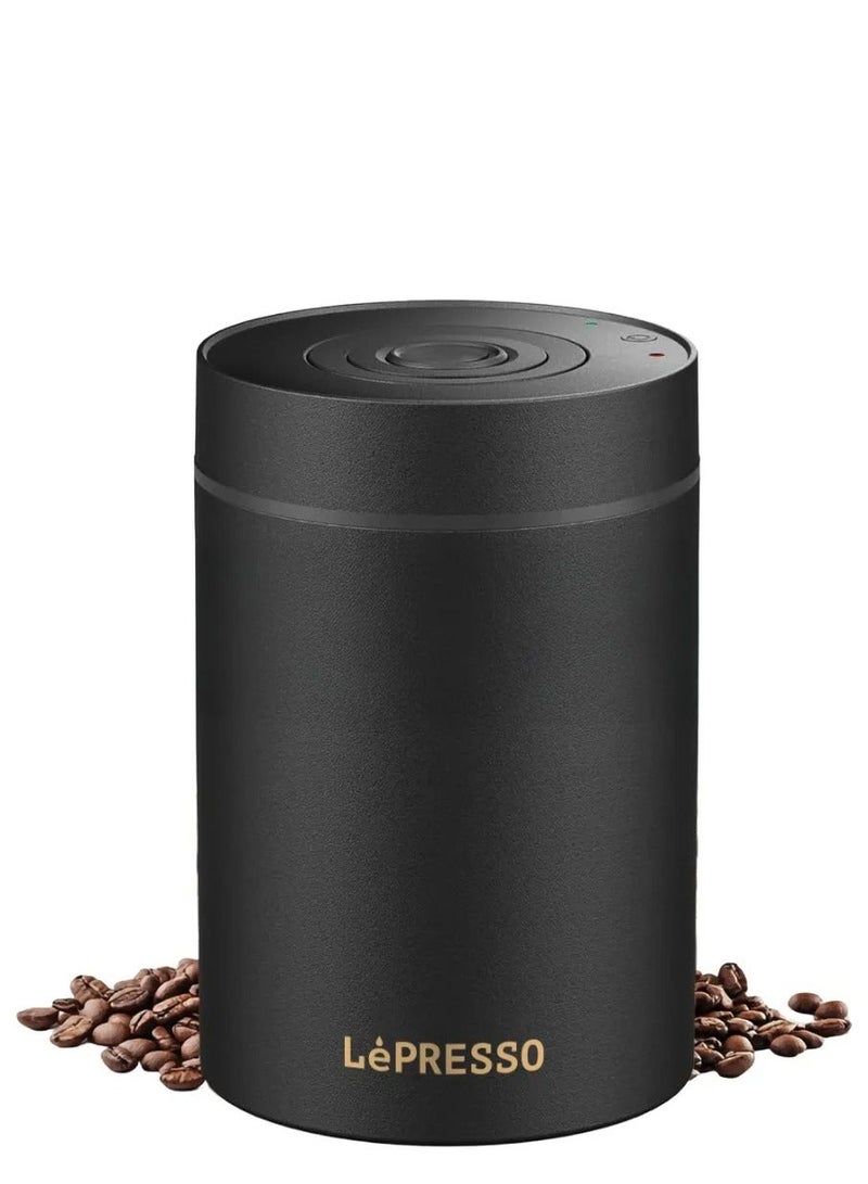 Vacuum Container Auto Airtight Food Storage / Leak Proof Lid / Automatic Vacuum / 304 Stainless Steel / One Touch Operation / Capacity 1800ml / Input Voltage 5V DC - Black