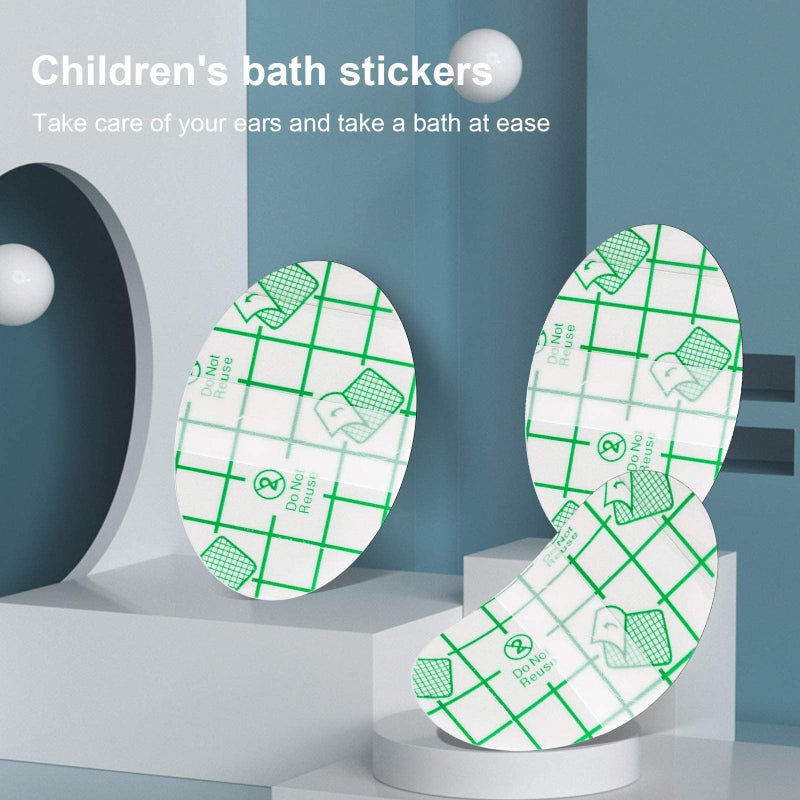 JZS Waterproof Ear Stickers, Swimming Pool Ear Covers, Shower Protectors with Ear Plugs for Ear Covers for Snorkeling, Showering, and Other Water Sports (50 Pack, Kids Size) (50 Pack, Adult Size) - Image 3