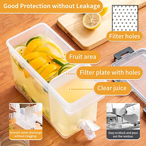 Lingerlanden Cold Kettle with Faucet, 3.5L Refrigerator Juice Water Pitcher, Home Plastic Beverage Dispenser, Filter Drink Container for Home, Kitchen, Camping, Party - Image 5