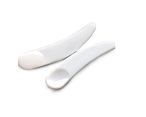 WOIWO 50 PCS Mini Disposable White Cosmetic Spatula Scoop Cosmetic Mask Spatula Plastic Spoon