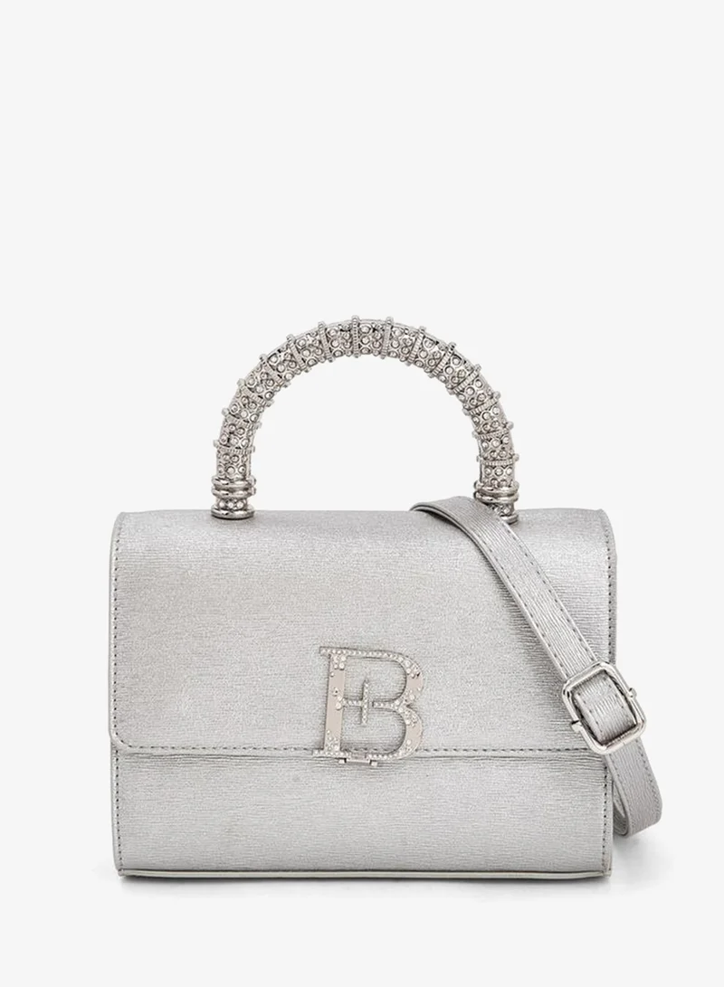 Floral Bella Logo Embellished Crossbody Bag with Detachable Strap