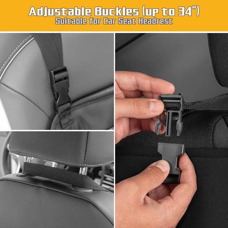 Luxja Car Front Seat Organiser with Accordion File Pocket and Laptop Sleeve (Up to 15.6”), Black - Image 4