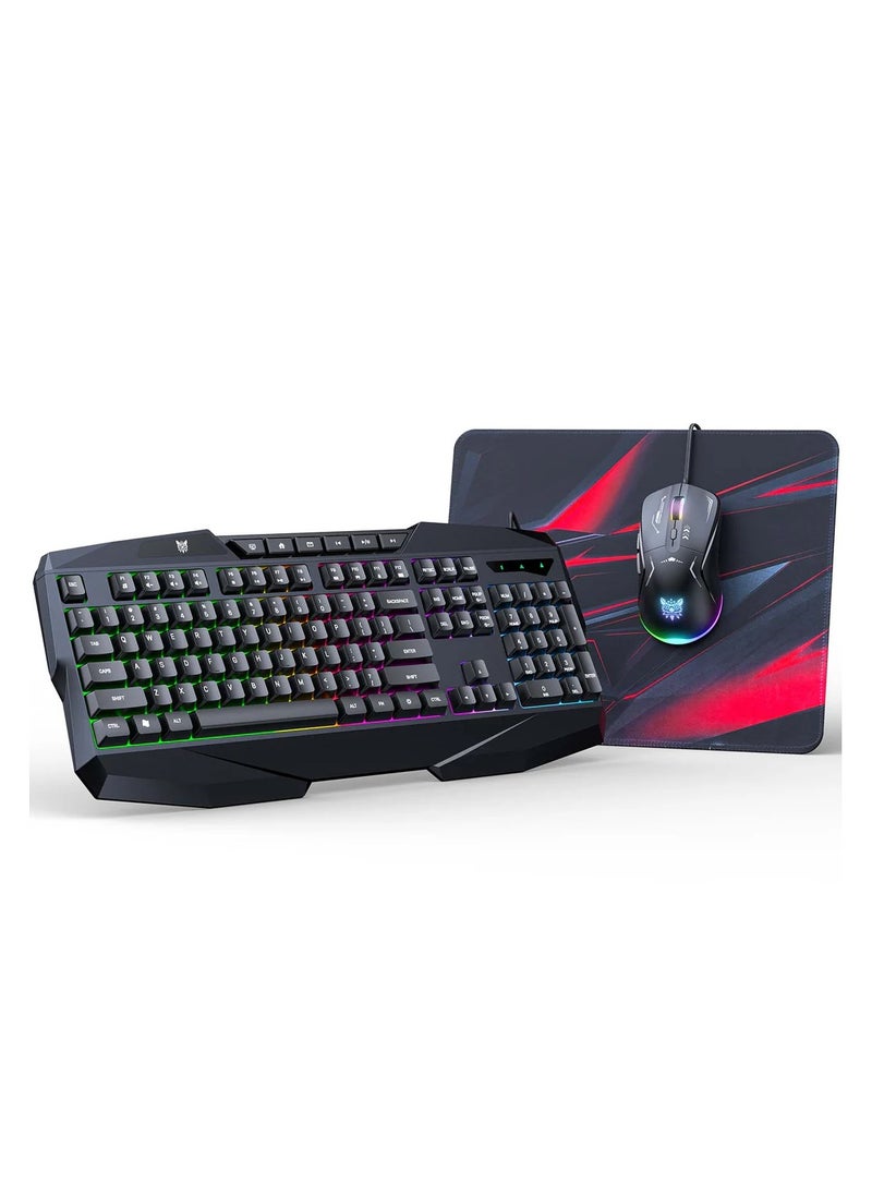 onikuma - ONIKUMA TZ3006 3 in 1 Gaming Combo - G22 Keyboard / CW917 Mouse/ MP002 Mouse Pad - Image 1