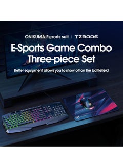 onikuma ONIKUMA TZ3006 3 in 1 Gaming Combo - G22 Keyboard / CW917 Mouse/ MP002 Mouse Pad  - Image 2