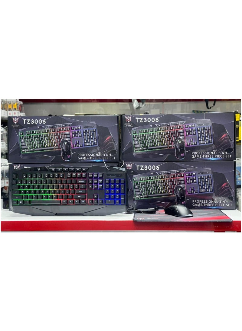onikuma - ONIKUMA TZ3006 3 in 1 Gaming Combo - G22 Keyboard / CW917 Mouse/ MP002 Mouse Pad - Image 1