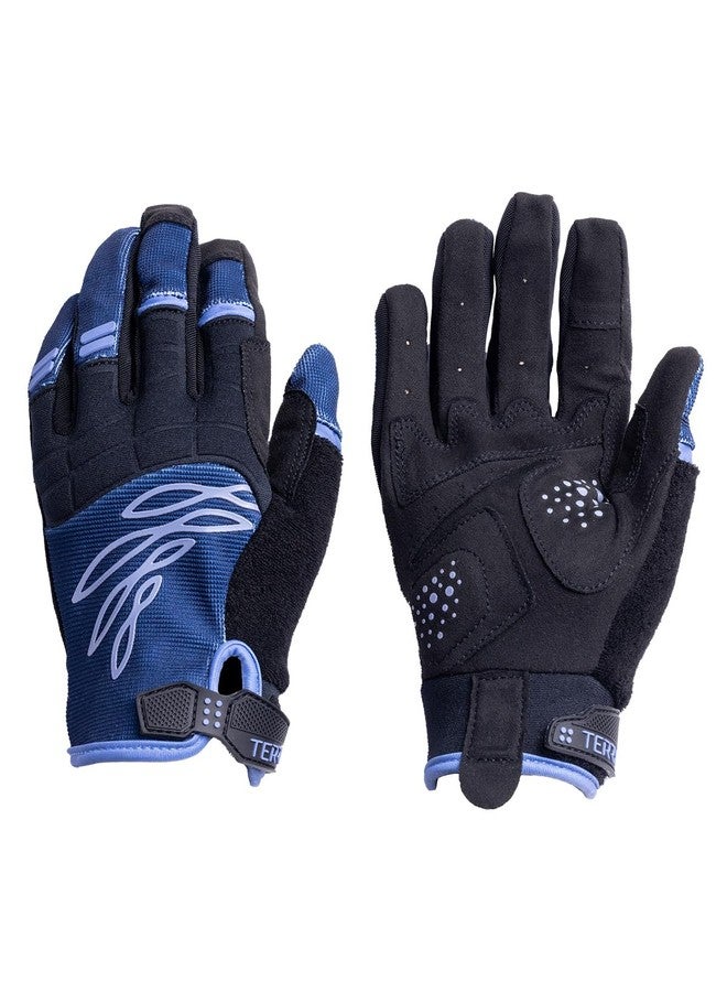 Terry Cycling Vista Mountain Bike Gloves for Women Full Finger Abrasion Resistant Protective - Black Iris, Small - Image 1