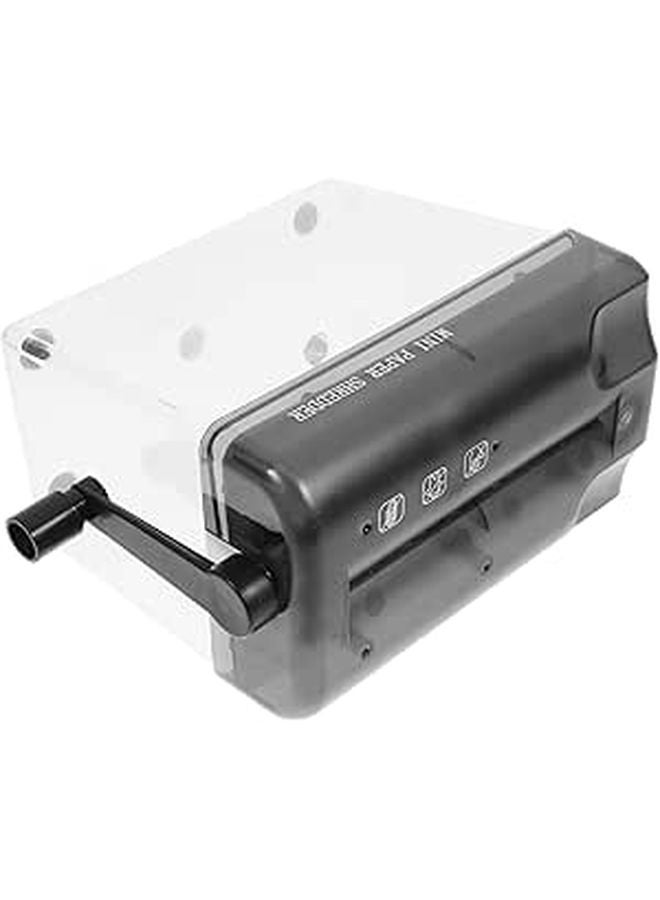 Manual Hand Crank Paper Shredder Portable Desktop Document Cutting Tool for Office Home Use Black - Image 1