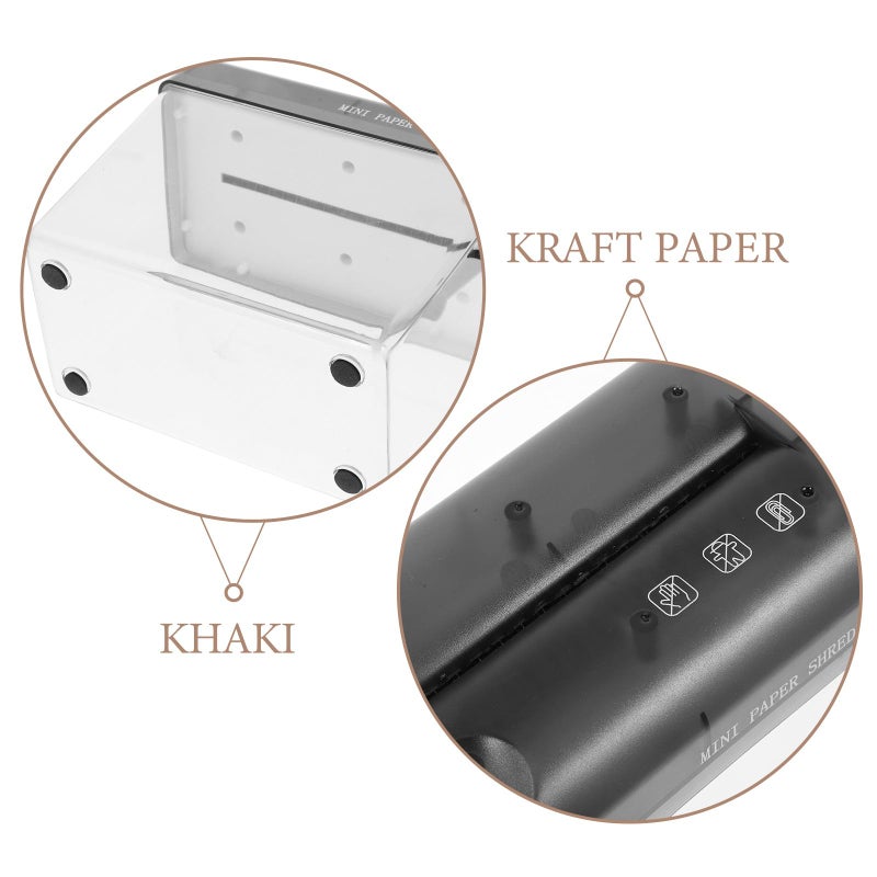 Manual Hand Crank Paper Shredder Portable Desktop Document Cutting Tool for Office Home Use Black - Image 4
