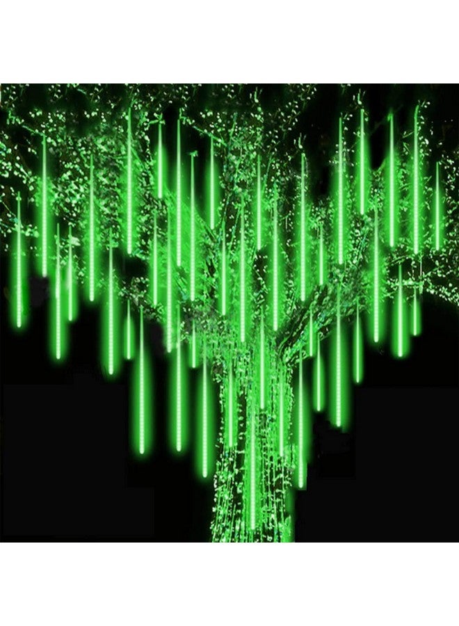 MIRADH Rain Drop Lights, LED Meteor Shower Lights 11.8 inch 8Tubes 24 LEDs, Falling Lights (Green) - Image 1
