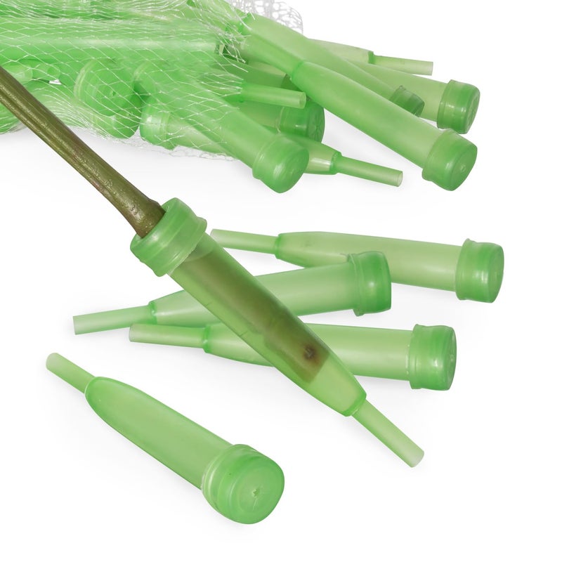 Royal Imports Royal Imports Floral Water Tubes with Caps  4 Green Plastic Flower Vials for Single Stem Roses Buds Bouquets  Extendable Style 12 Opening  100 Pack 