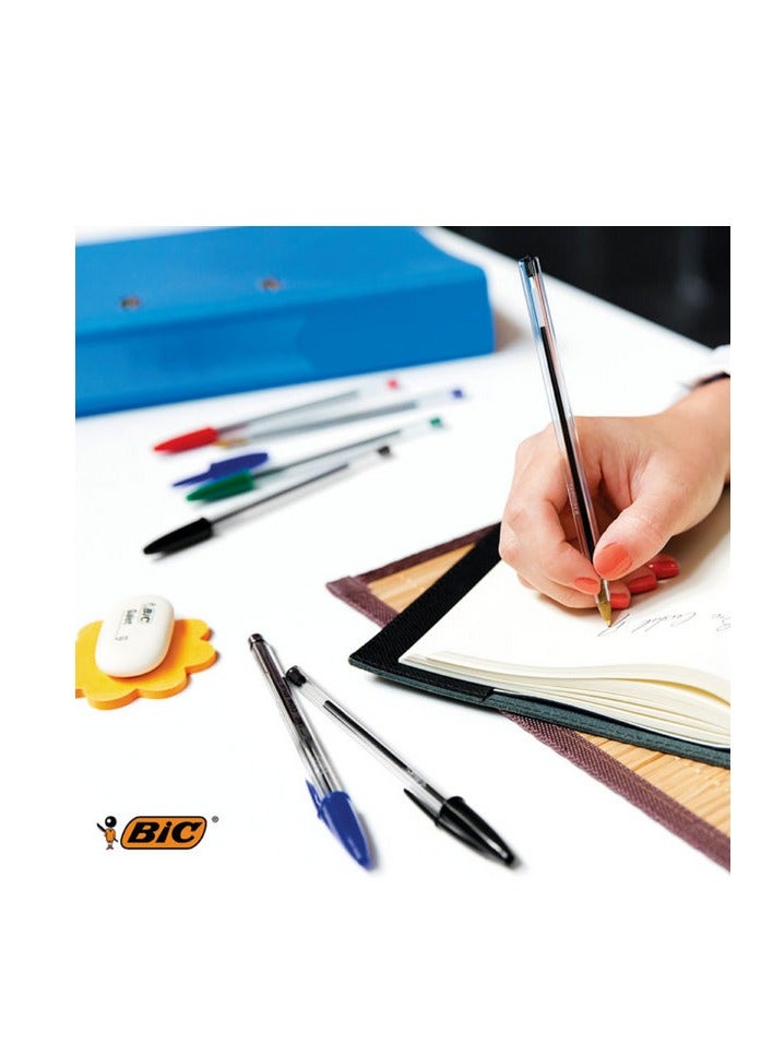 بيك قلم حبر جاف كريستال أصلي متوسط الرأس، 10 قطع، ألوان متنوعة، 1 مم - Image 2