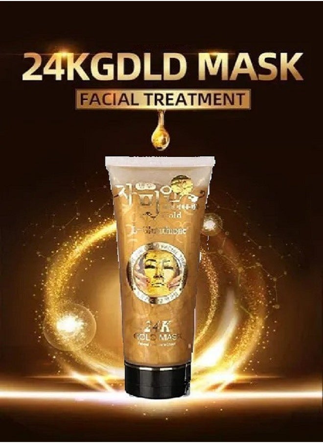 24كاي جولد قناع ماسك الذهب الكوري 24k لتفتيح وترطيب البشرة مضاد للشيخوخة بالجلوتاثيون 220 مل  - Image 4