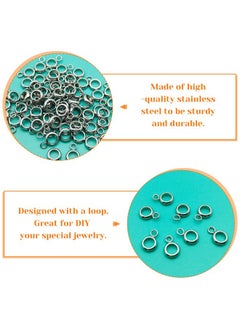 Oubaka 100Pcs Stainless Steel Bail Beads Bail Tube Beads Column Spacer Beads With Loop Hanger Dangle Connector Links For Pendant Bracelet Necklace Jewelry Making(4Mm Inner Diameter)  - Image 4