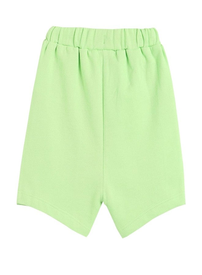 miniklub Baby Knitted Cotton Green Color Shorts, Pack of 1 (12-18M) - Image 2
