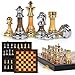 Kvintes Luxury Large Metal Acrylic Chess Set with Wooden Chess Board 17 Weighted Chess Pieces with 35 King Foldable Tournament Chess Set for Adults and Kids Professional Chess Game Set - Image 2
