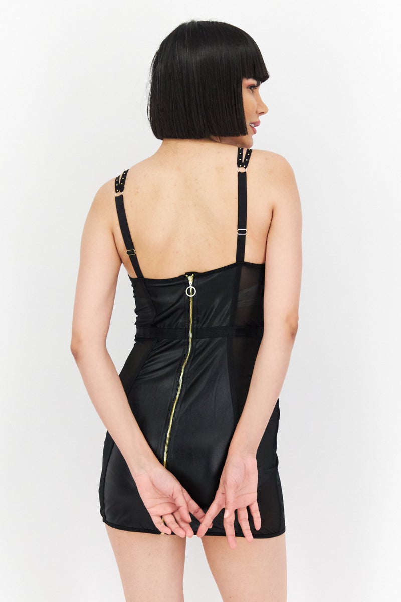 Ann Summers Women Textured Casual Mini Dress, Black - Image 4