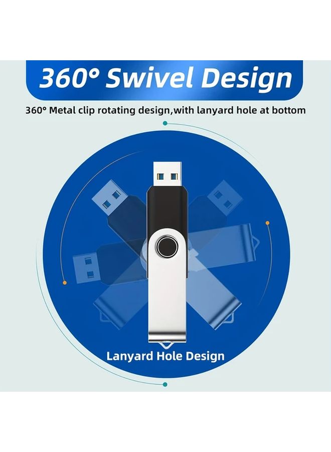LANSTEN USB 3.1 Flash Drive 128GB High Speed Metallic Rotating Portable Storage - Image 3