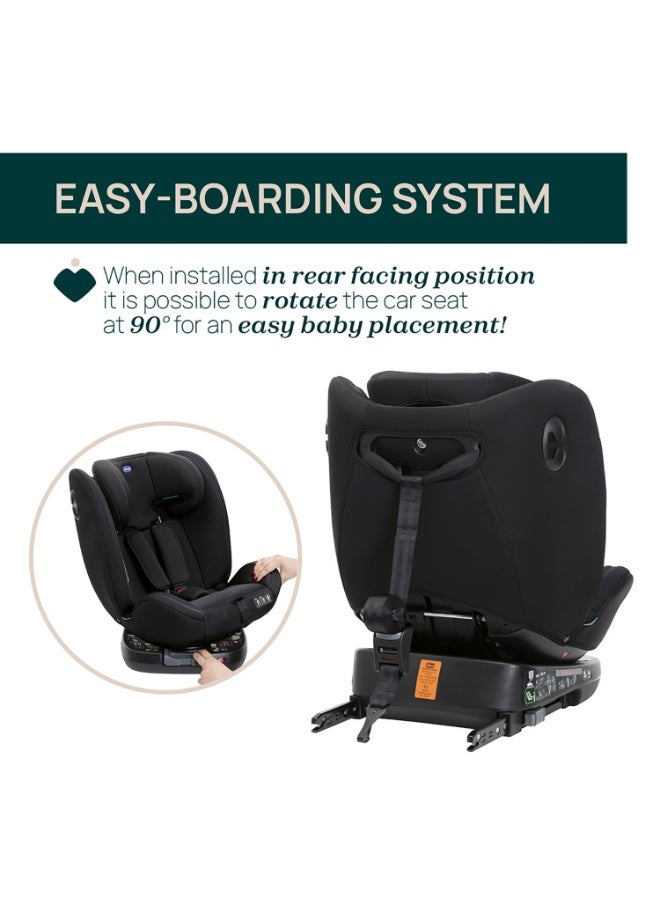 Chicco Unico Evo I-Size Car Seat for 0 months- approx. 12 years (40 Cm to 150 Cm tall) Boy,Girl, Easy installation with Isize (ISOFIX), Rear & Forward Facing, 5 Reclining Positions, Extendable Headrest (Black) - Image 3