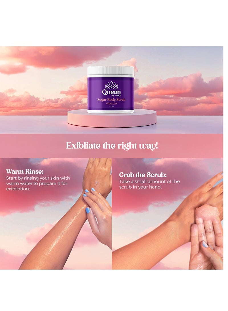 كوين باي لورد مقشر سكر الجسم من كوين باي لورد برائحة سكر الفانيليا - 300 جم - Image 2