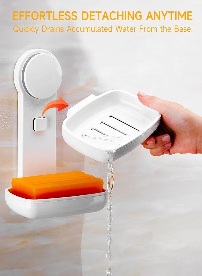 PEISAINOX Bar Soap Holder for Shower Wall, Adhesive Soap Dish NO-Drilling for Shower Bathroom Bathtub Kitchen, Wall Mount Double Tiers Drainage Soap Box Keep Soap Bars Dry (2 Tiers) - Image 3
