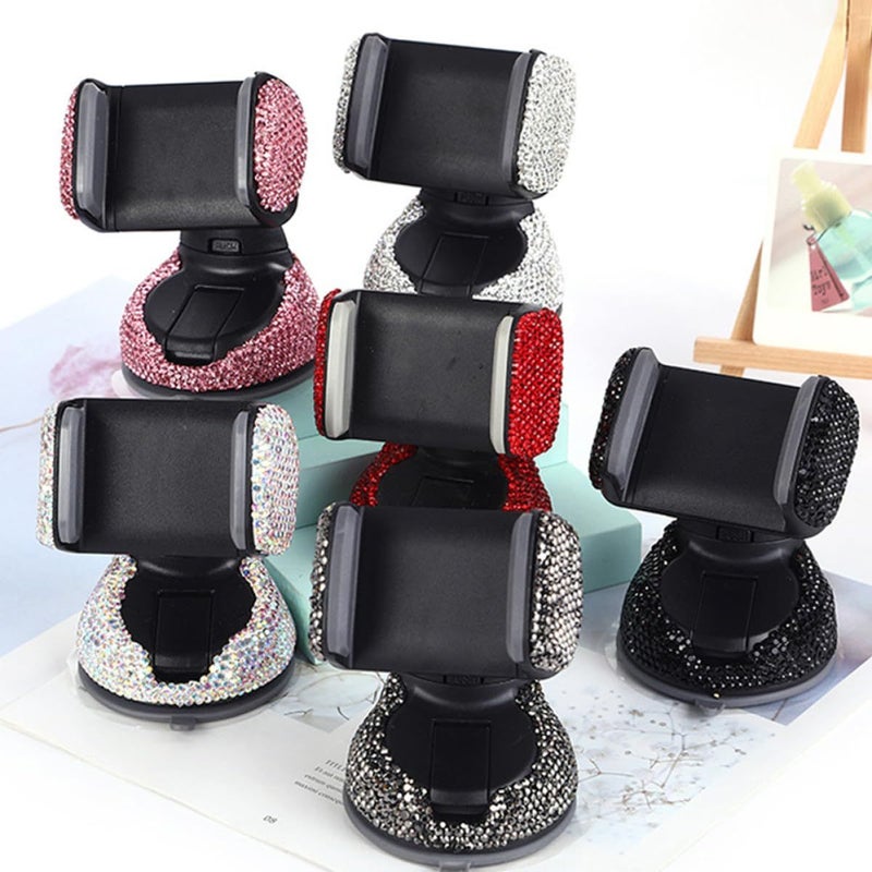 Crystal Diamond Car Phone Holder Mount Vent Dashboard Stand For Women Smartphone - Image 5