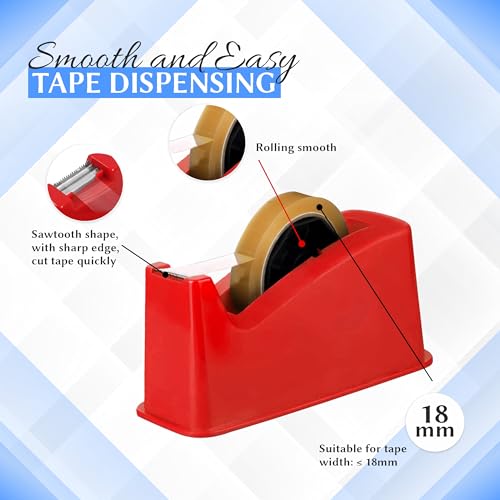 YAJNAS Tape Dispenser for Packing, Heavy Weight and Anti-Skid 1 inch Cello Tape Dispenser for Home, Office, School Use (Random Color) - Image 3