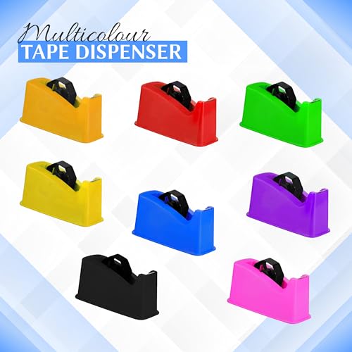 YAJNAS Tape Dispenser for Packing, Heavy Weight and Anti-Skid 1 inch Cello Tape Dispenser for Home, Office, School Use (Random Color) - Image 2