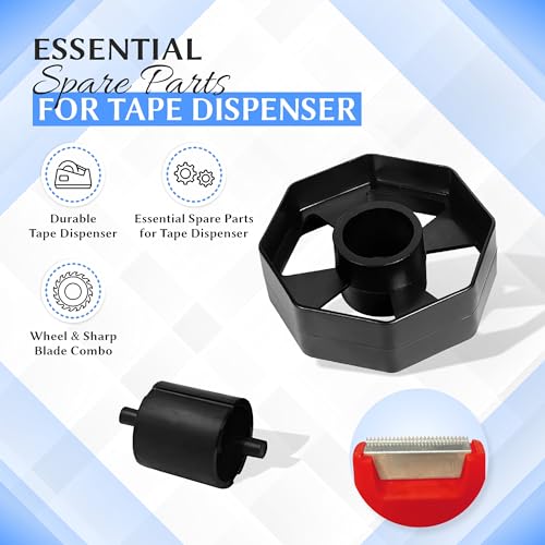 YAJNAS Tape Dispenser for Packing, Heavy Weight and Anti-Skid 1 inch Cello Tape Dispenser for Home, Office, School Use (Random Color) - Image 5