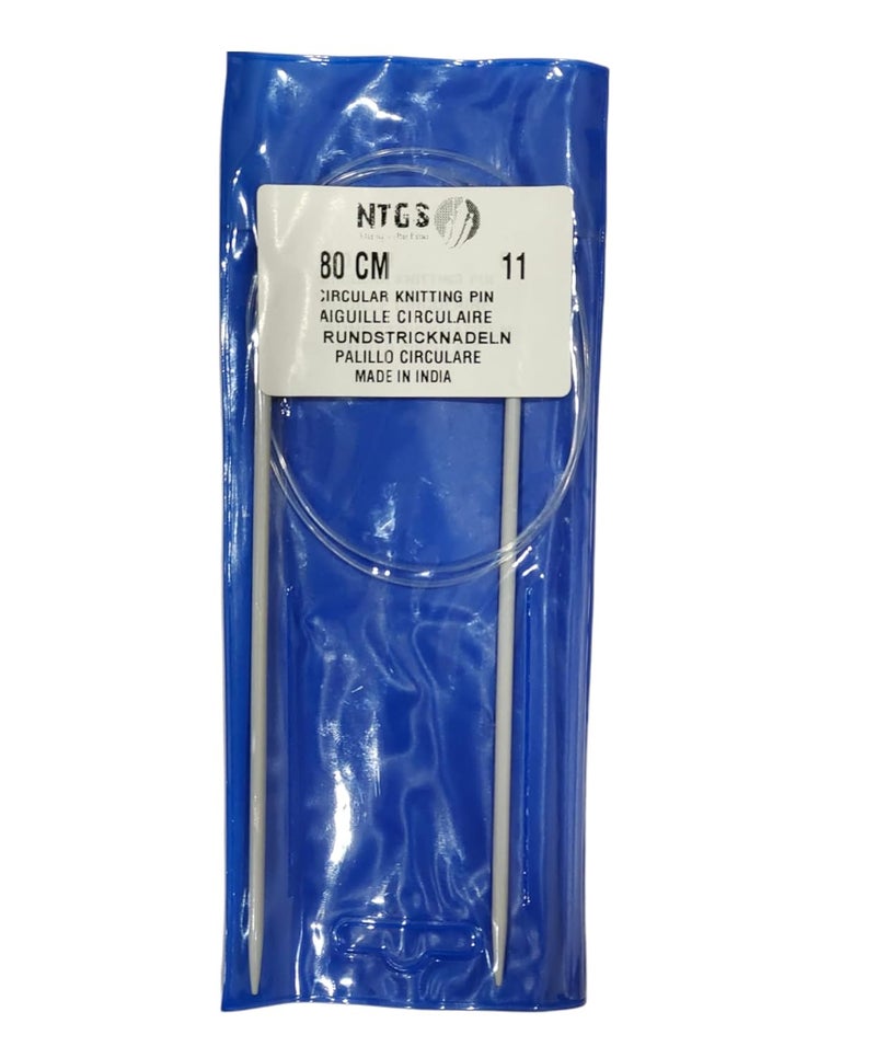 NTGS NTGS Aluminium Fixed Circular Knitting Needles Pin 80cmNo11 with Col Chrochet for Weaving Sewing Craft Sweater Yarn Weaving Tools Also Gift Item