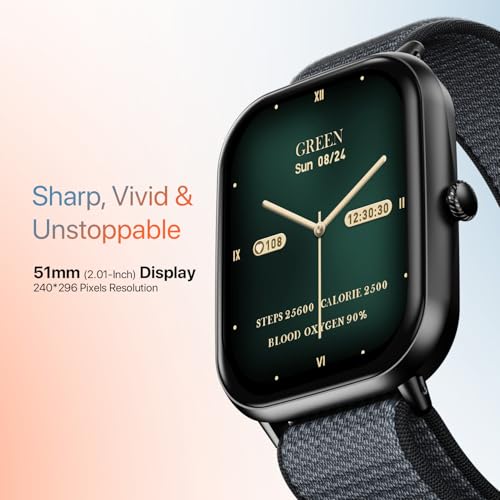 Fire-Boltt Ninja Call Pro Max Nyluxe Smart Watch 2.01″ with Bluetooth Calling, Voice Assistance, SpO2 & Heart Rate Monitor, 120+ Sports Modes, IP67 Waterproof, Smart Watch for Men & Women - Grey - Image 5