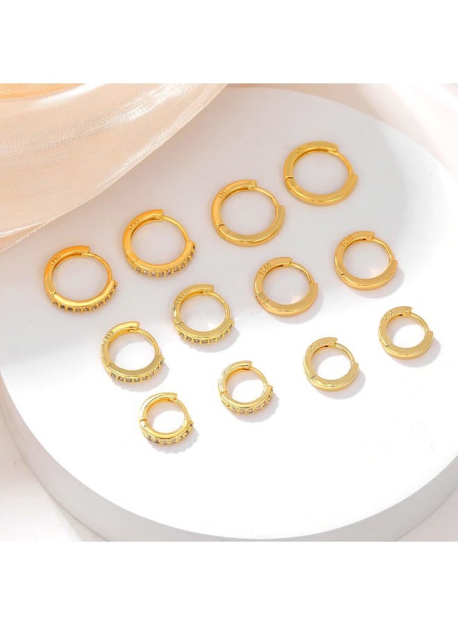 BMMYE Small Gold Huggie Hoop Earrings for Women 6 Pairs Cartilage Mini Gold Hoops Tiny Gold Earrings Set for Multiple Piercing Hypoallergenic - Image 5