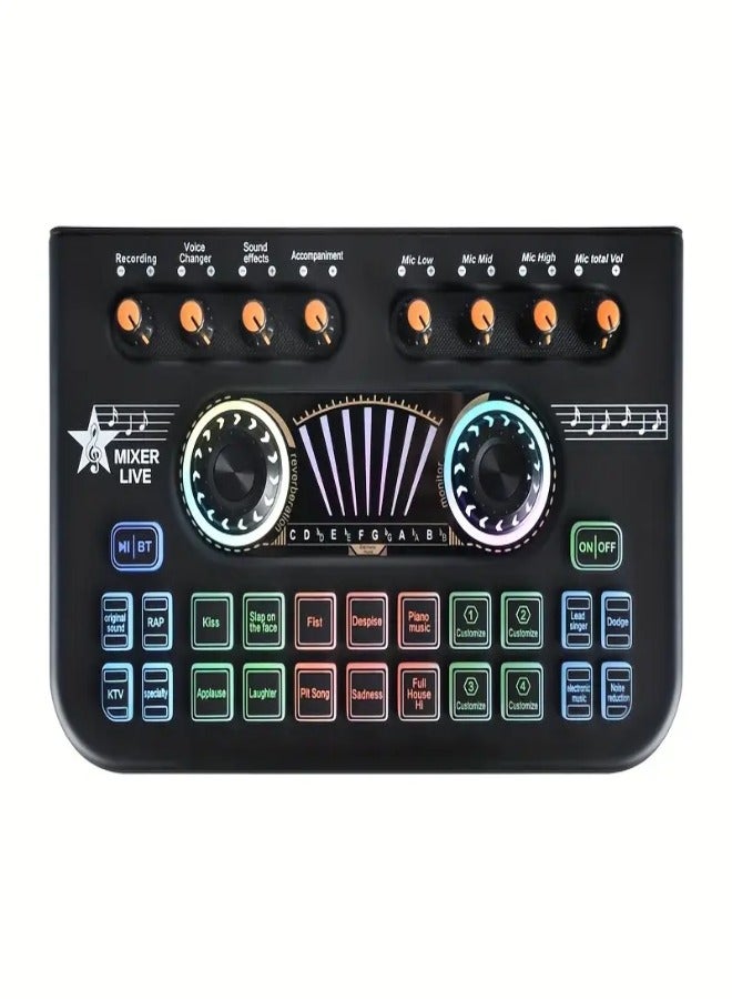 خلاط صوت للألعاب رباعي القنوات RGB مع لوحة صوتية مع دعم ميكروفون XLR ومعادل صوت مدمج وواجهة تحكم متعددة - خلاط صوت احترافي للألعاب والتدوين الصوتي والبث المباشر والتسجيل - أسود - Image 1